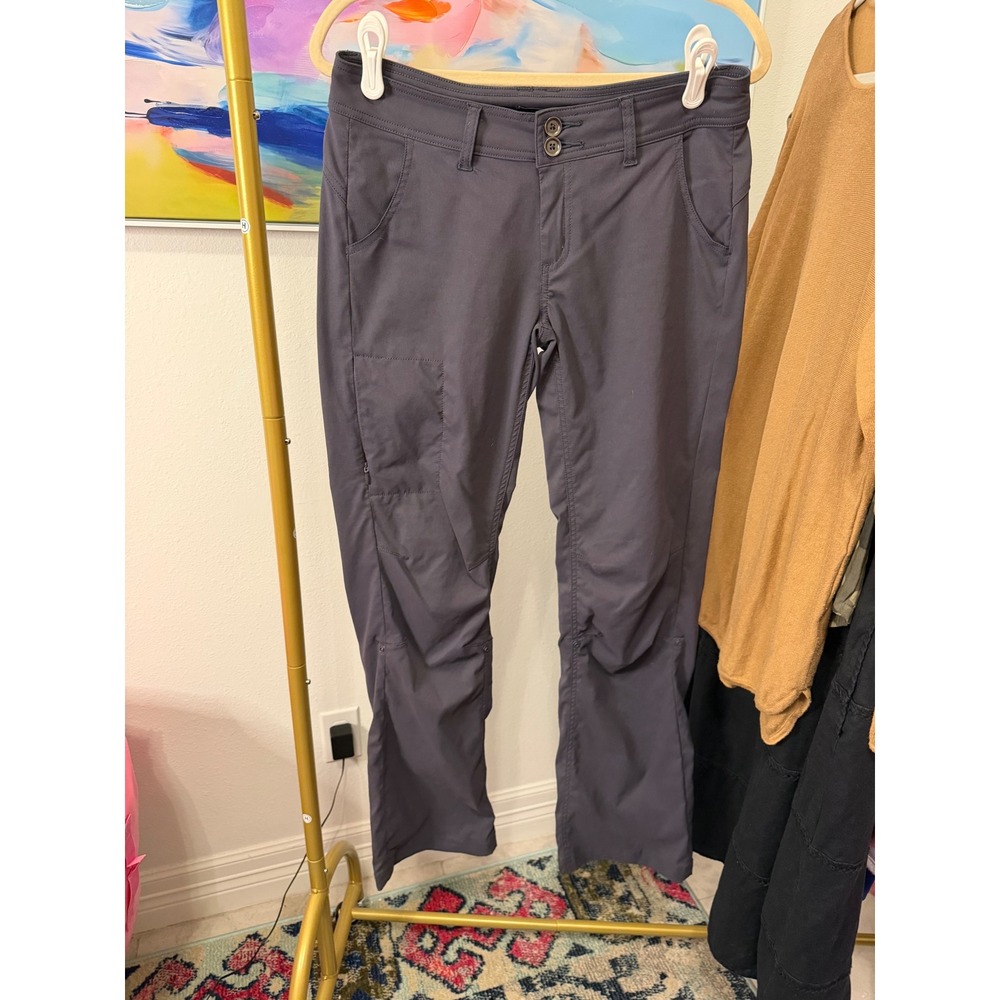 Prana Halle Gray Hiking Pants Womens 6 Regular Inseam Stretch Straight Leg